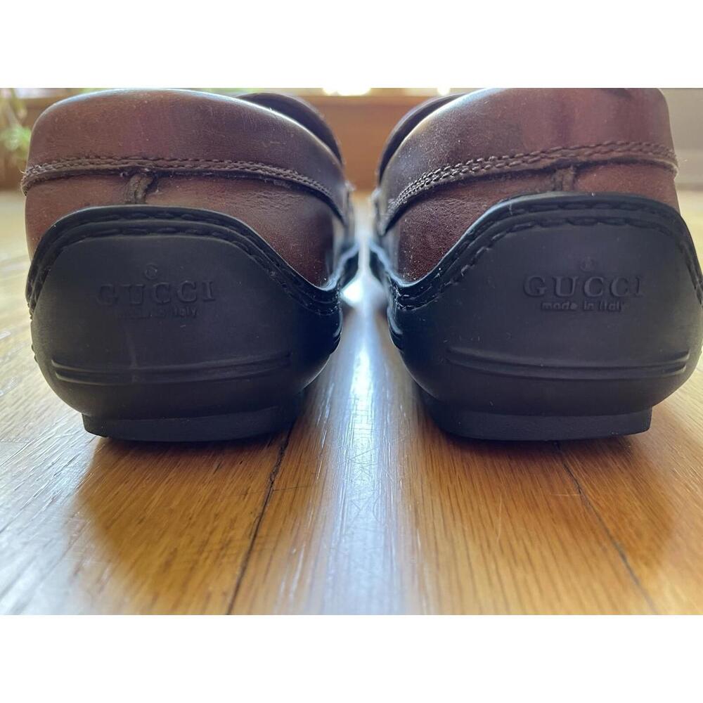 Gucci Brown Horsebit Driving Loafers Size 5.5 Womens Style No. 100 0424B - EUC - Picture 5 of 9